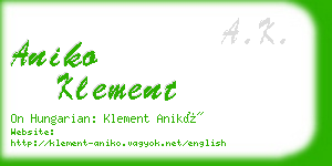 aniko klement business card